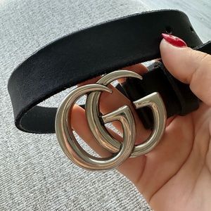 Silver Gucci belt